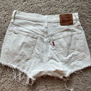 White Levi shorts